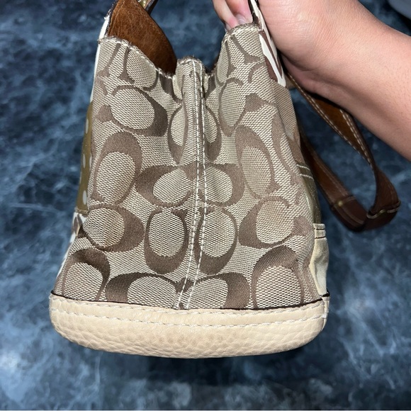 Vintage Coach Animal Print Canvas and Leather Purse - Picture 4 of 11